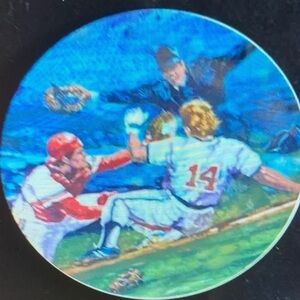 Avon Moments of Victory Vintage Baseball Collector’s Plate Signed Ray Cara